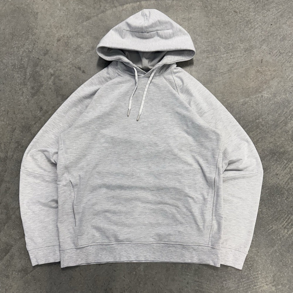 Men's Lululemon City Sweat Pullover Hoodie Gray White Athleisure Large